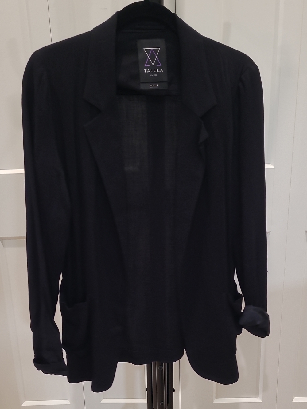 Talula Black Open-Front Blazer Jacket